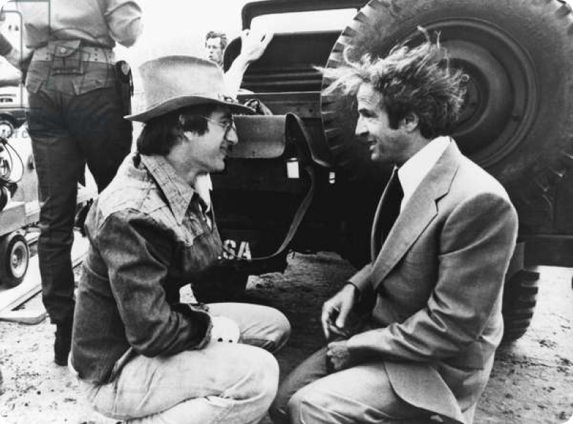 In Wyoming with the legendary French filmaker Francois Truffaut, whom Spielberg directed in Close Encounters of the Third Kind.